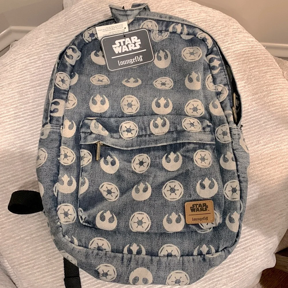 NWT OG Heart logo Star Wars Denim Loungefly backpack